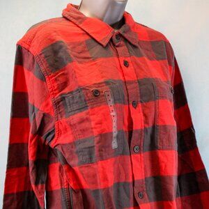 Alpine Design Buffalo Plaid Mid-Weight Flannel Button Down Shirt Men's Size Med